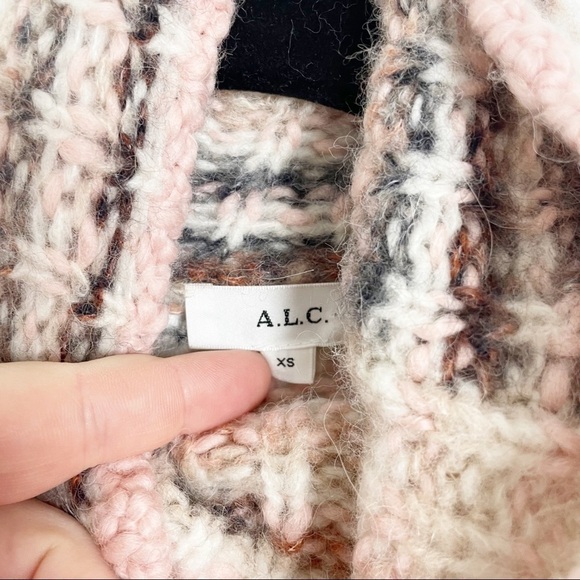 A.L.C. Selena Striped Turtleneck Sweater Wool Alpaca Knit XS Cream Casual Soft - Picture 4 of 6